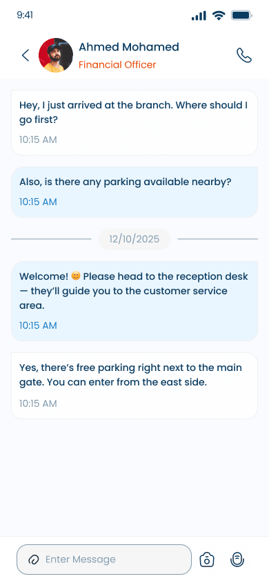One-to-one conversation with a team member